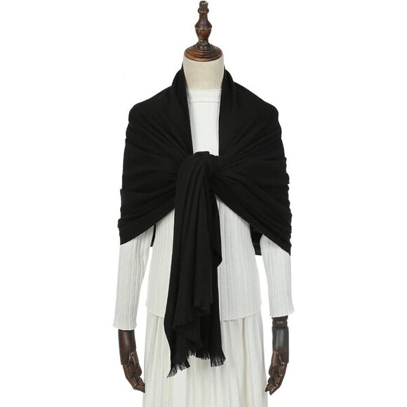 Swat Pany Scarf For Women Winter Pashmina Shawls For Women Wedding Shawls -Black - Picture 4 of 7